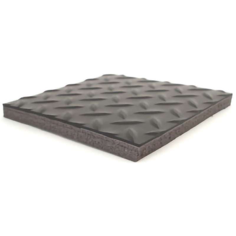 Anti-Fatigue Conductive Solid Vinyl Floor Mat, Diamond Plate, 2' x 3'